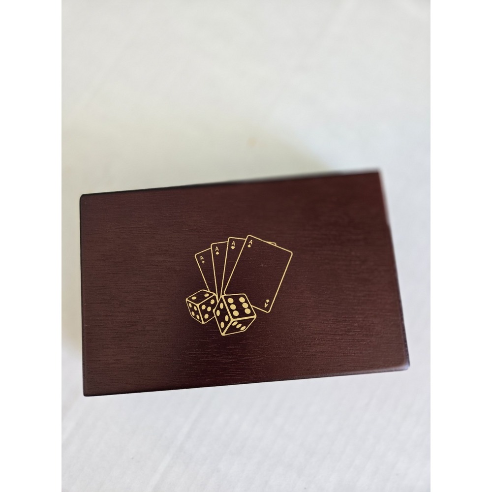Card Dice Game in Wood Box & New BCG  Cards 5 Dice Gift Poker Games